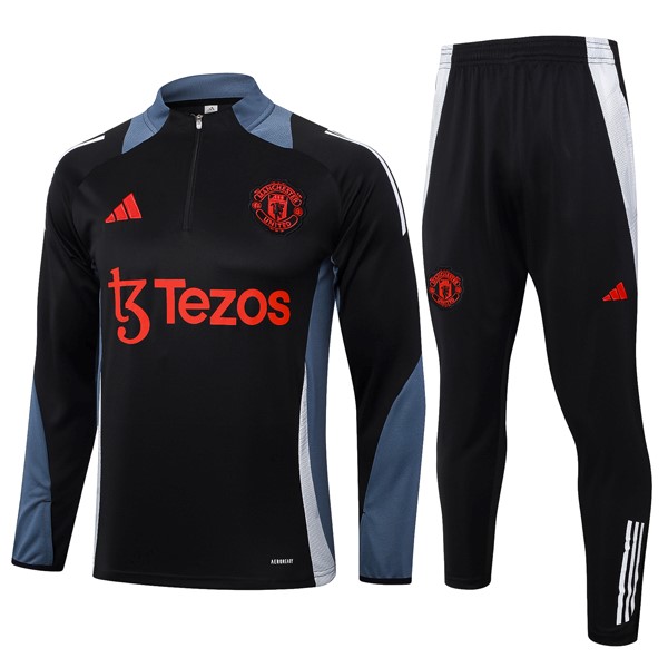 Sudadera De Training Manchester United 2024/25 Negro Gris 3